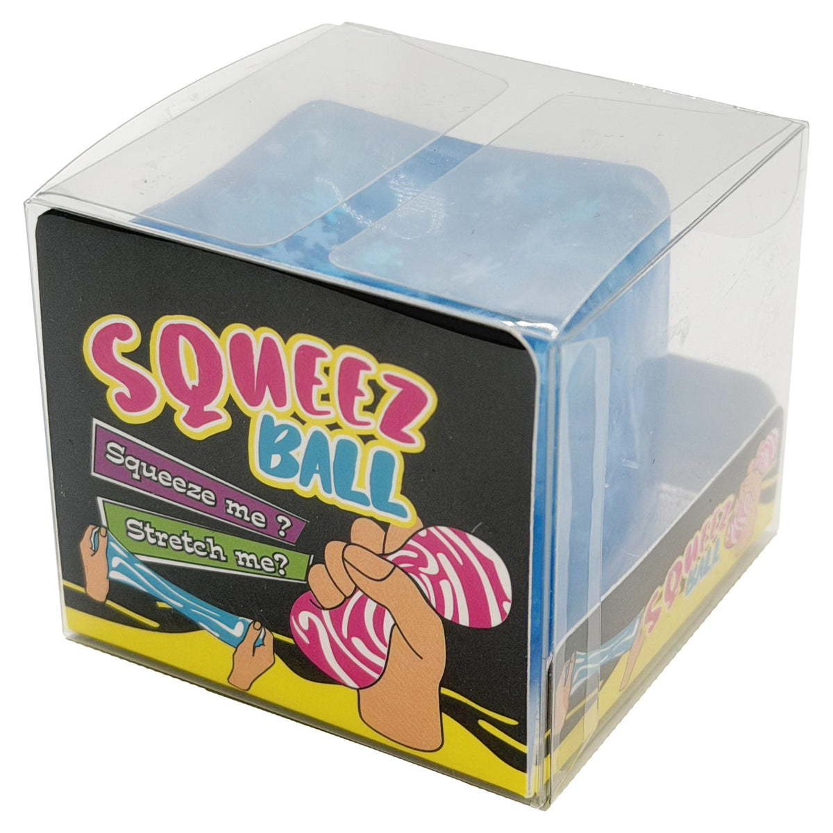 Jucarie Squishy Needoh, Cub Antistres Senzorial, Revenire Lenta cu Fulgi de Maltoza, Termoplastic, 5x5x5 cm, Albastru