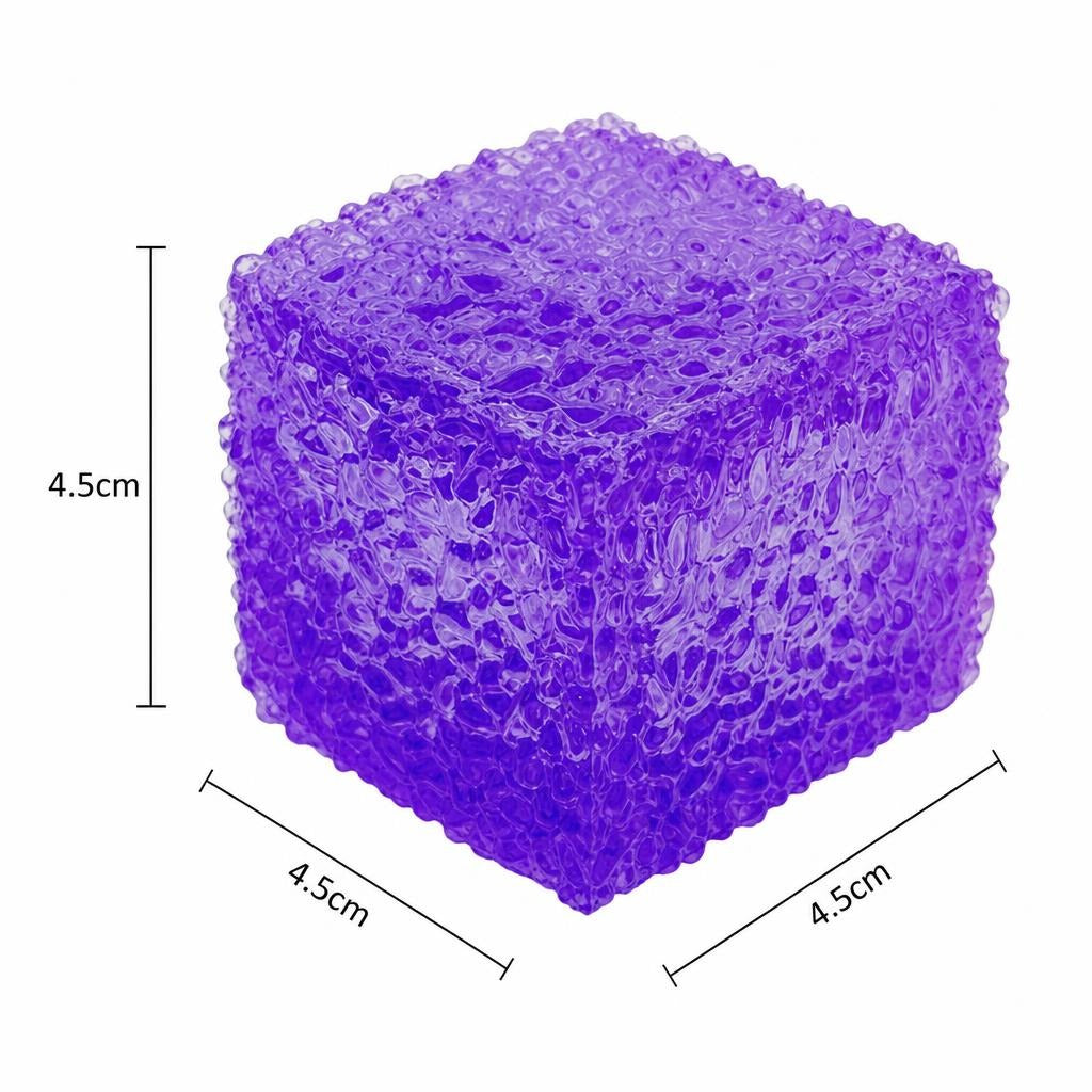 Jucarie Squishy Antistres, Cub Magic Inghetat cu Revenire Lenta, Termoplastic, 4.5x4.5x4.5 cm, Culoare Surpriza Mix