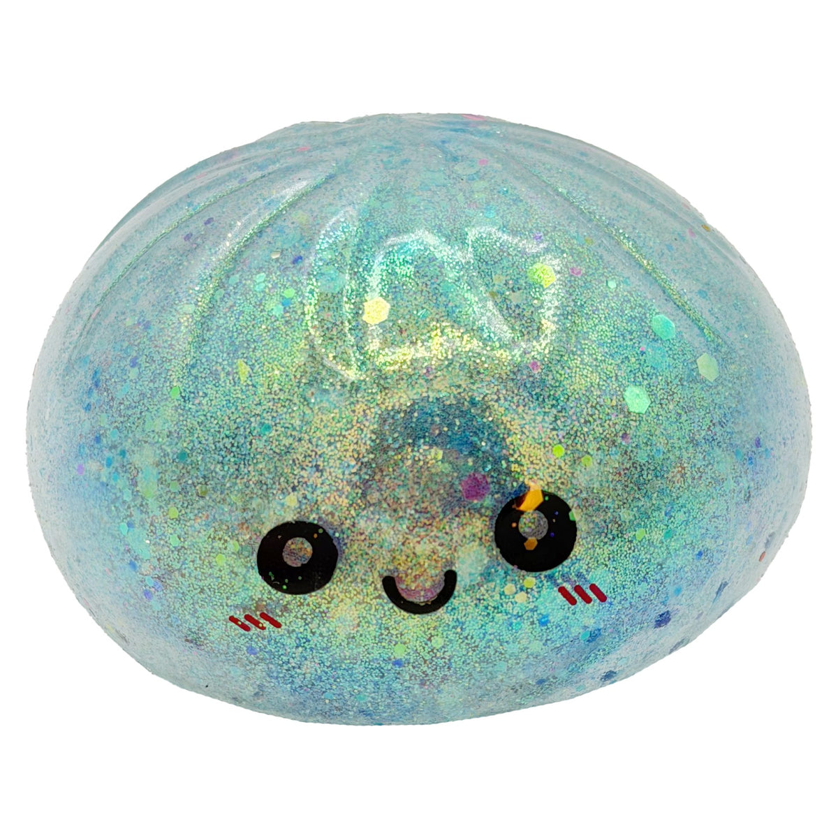 Minge Antistres Squishy, Design Kawaii cu Sclipici, Silicon Transparent, Set 4 Bucati, Multicolor