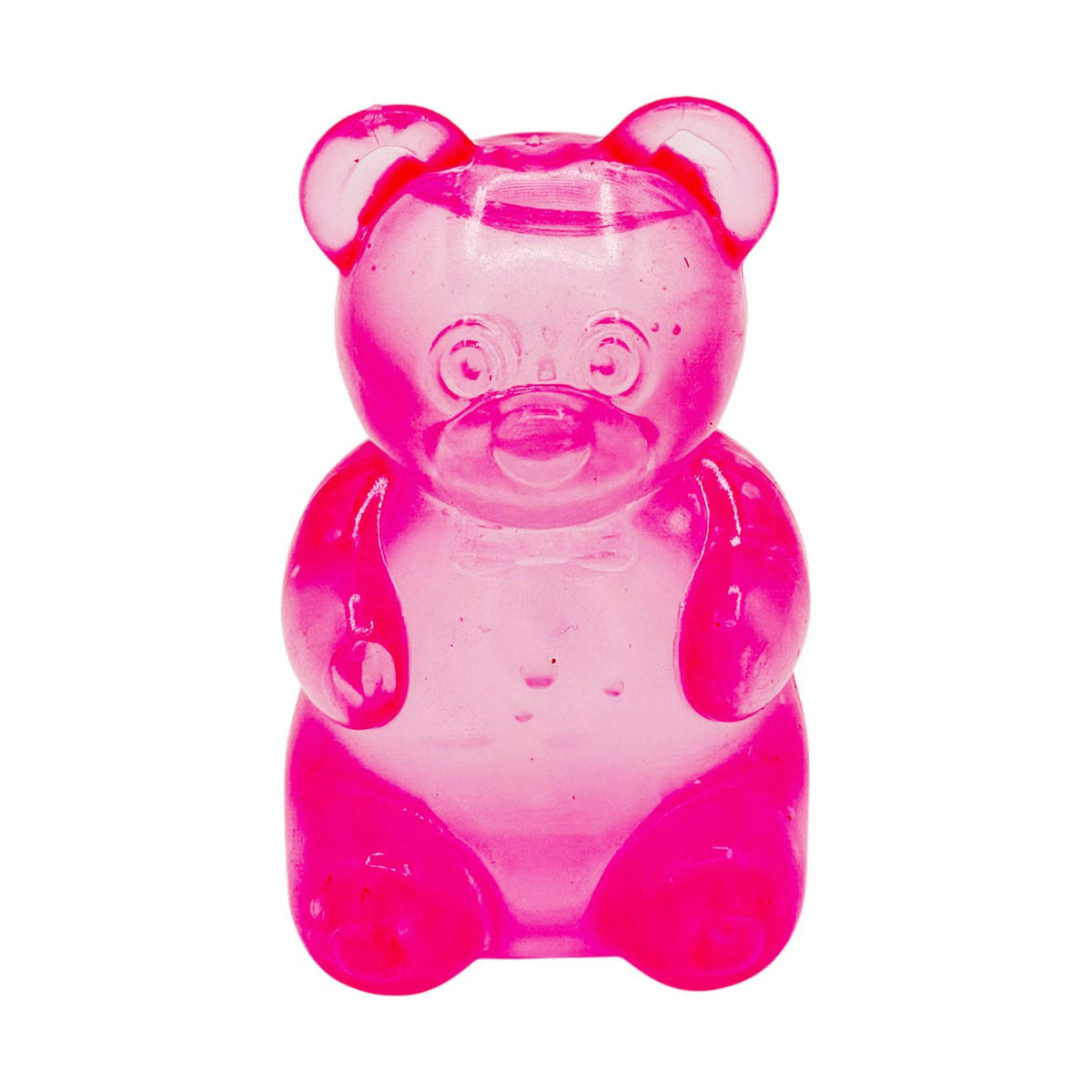 Jucarie Antistres Squishy, Model Gummy Bear, Comprimabila cu Revenire, Material Termoplastic, 4x4x7.5 cm, Roz