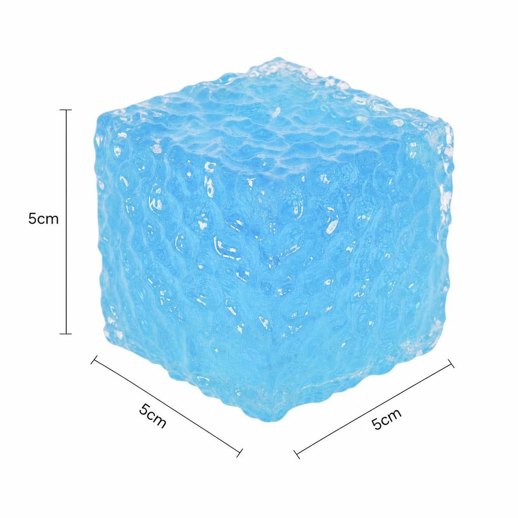 Jucarie Squishy Antistres Tip Needoh, Cub Fidget Senzorial Comprimabil cu Revenire, Gel Termoplastic, 5x5x5 cm, Albastru