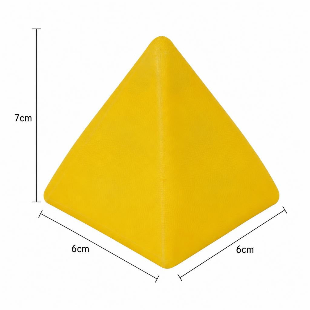 Jucarie Squishy Antistres, Piramida Fidget Comprimabila cu Revenire, Termoplastic, 7x6x6 cm, Galben