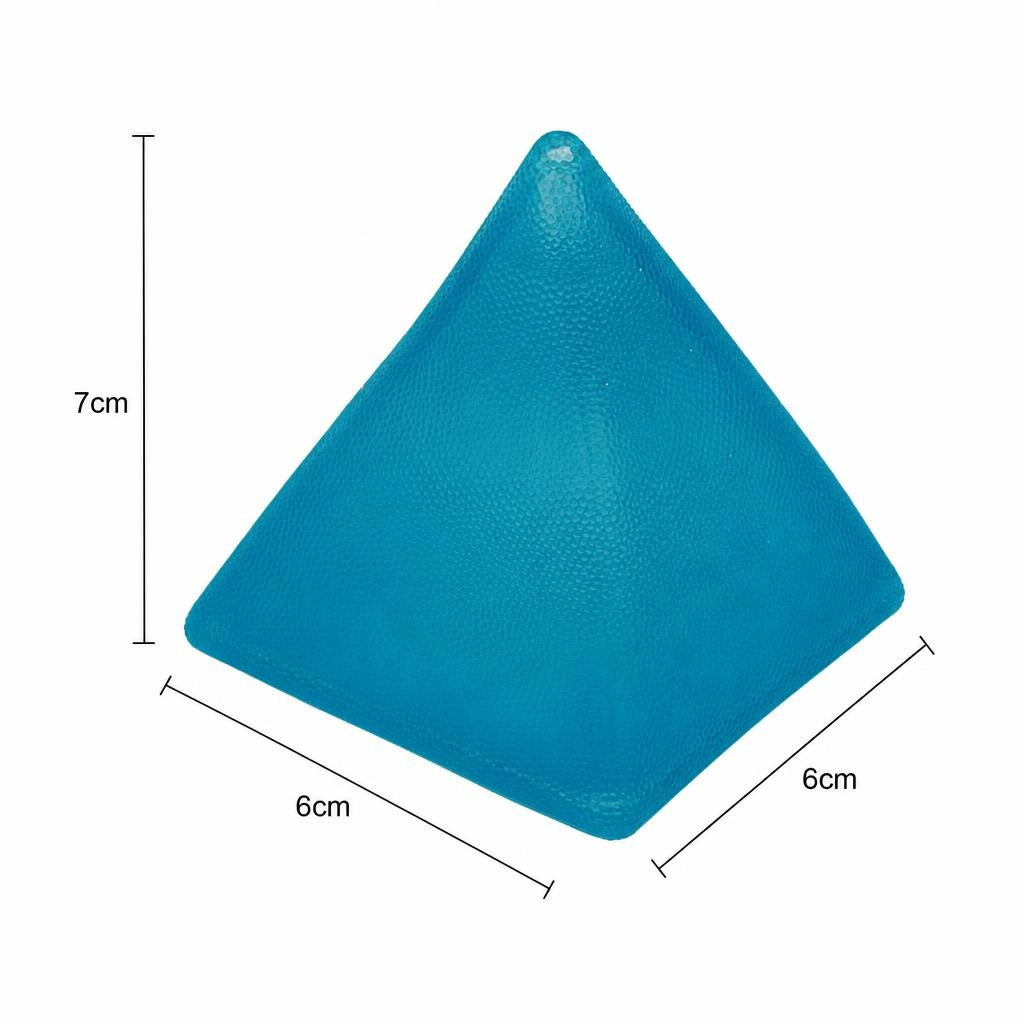 Jucarie Squishy Antistres, Piramida Fidget 3D Comprimabila, Termoplastic, 7x6x6 cm, Albastru