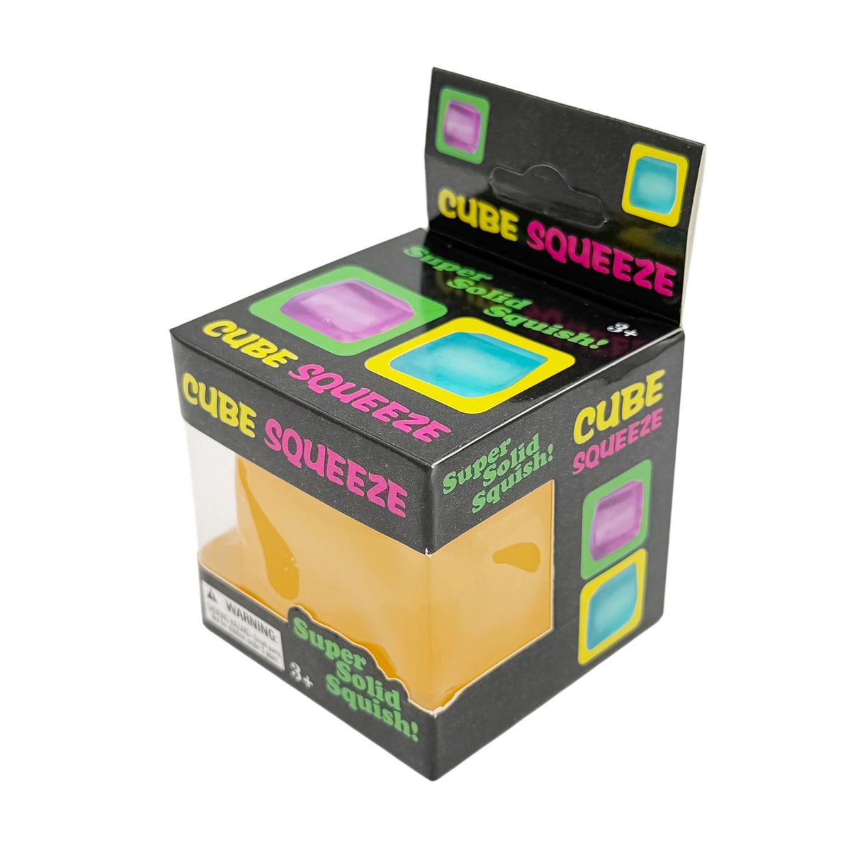 Jucarie Squishy Antistres, Cub Fidget Senzorial Comprimabil, Termoplastic Transparent, 5x5x5 cm, Galben
