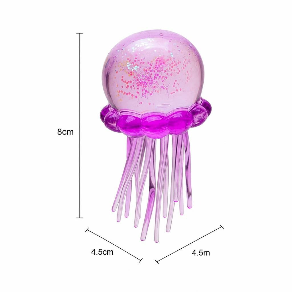 Jucarie Squishy Meduza, Antistres Senzorial cu Revenire Lenta, Silicon TPR Translucid, 8x4.5 cm, Mov