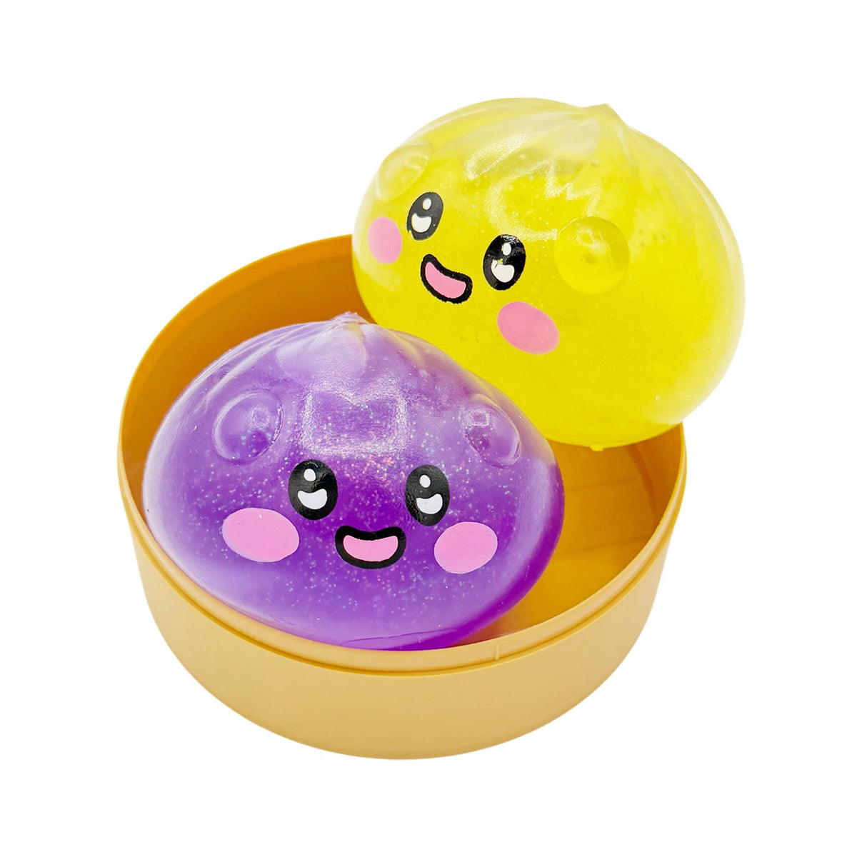 Jucarie Squishy Antistres Dumpling, Model Fata Zambitoare Crystal Emoji, Material Termoplastic, 6.5 cm, Culoare Mix Surpriza