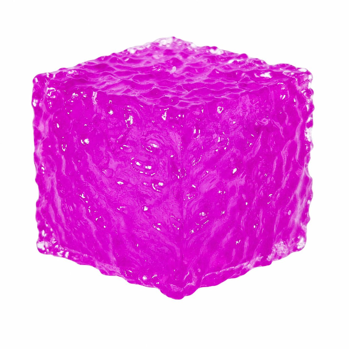 Jucarie Squishy Antistres, Cub Fidget Senzorial cu Striatii, Termoplastic, 5x5x5 cm, Mov