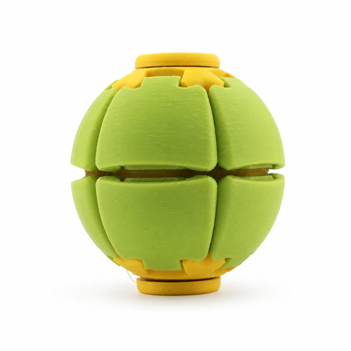 Minge Senzorială Antistres, Sistem Rotire 3D Tip Fidget Spinner, Plastic, Verde/Galben, 6.5 cm