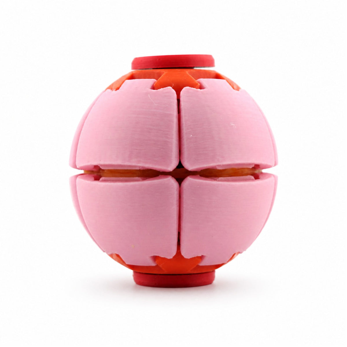 Minge Senzorială Antistres, Design Rotativ 3D Interactiv, Plastic, Roz, 6.5 x 6.5 x 6.5 cm