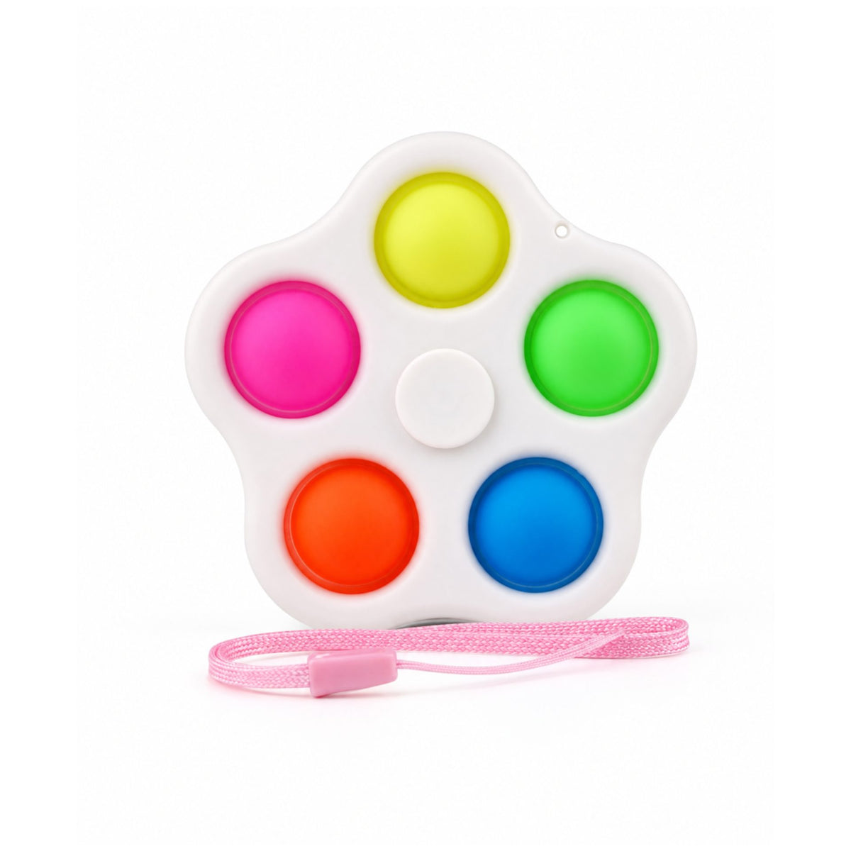 Jucarie Antistres Simple Dimple, Stimulare Senzoriala cu 5 Bule Pop It, Silicon si Plastic, Multicolor