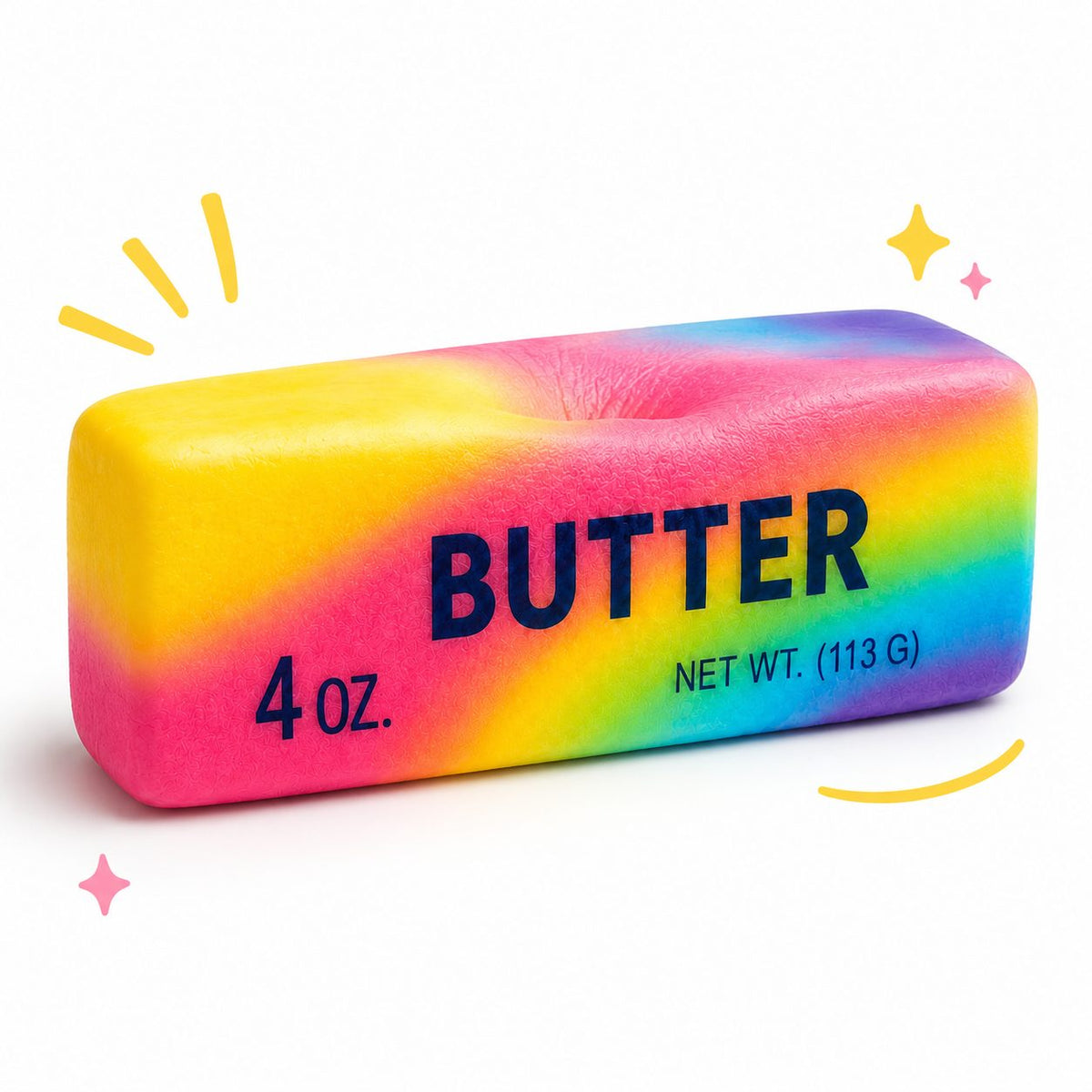 Jucărie Squishy Antistres, Formă De Unt Slow Rising, Spumă Poliuretanică, 14 cm, Multicolor