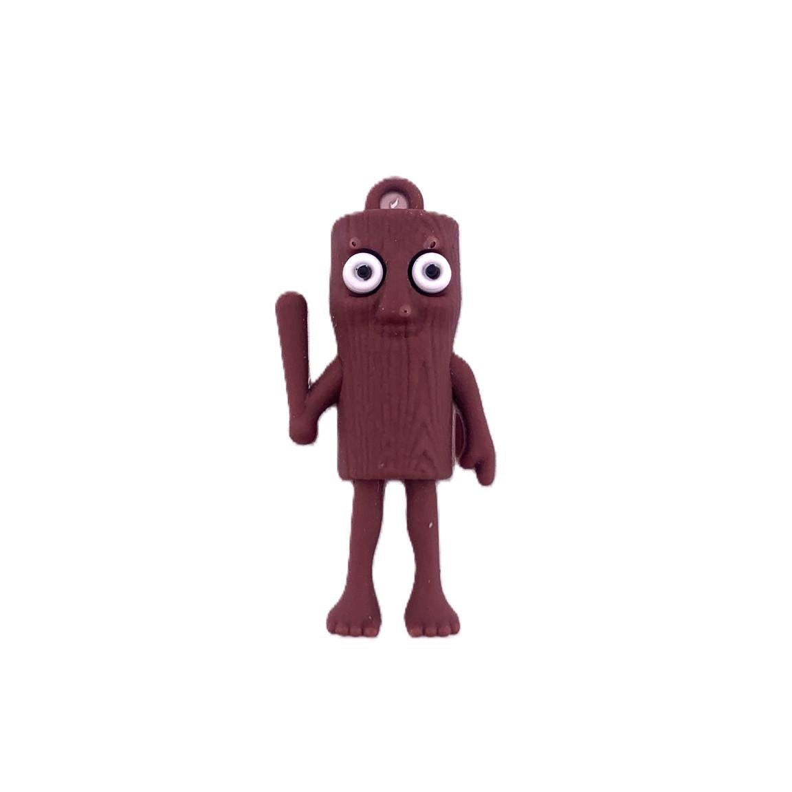 Breloc Chei Interactiv Copii, Figurina Brainrot Tung Tung Sahur, Silicon Moale, Jucarie Tactila Dezvoltare Motorie, 4 cm, Maro