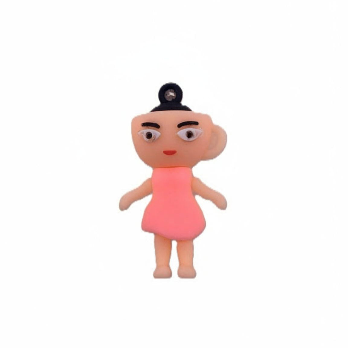 Breloc De Chei Figurina Ballerina Cappuccina, Accesoriu Ghiozdan Stil Brainrot, Silicon Flexibil, 4 cm, Roz
