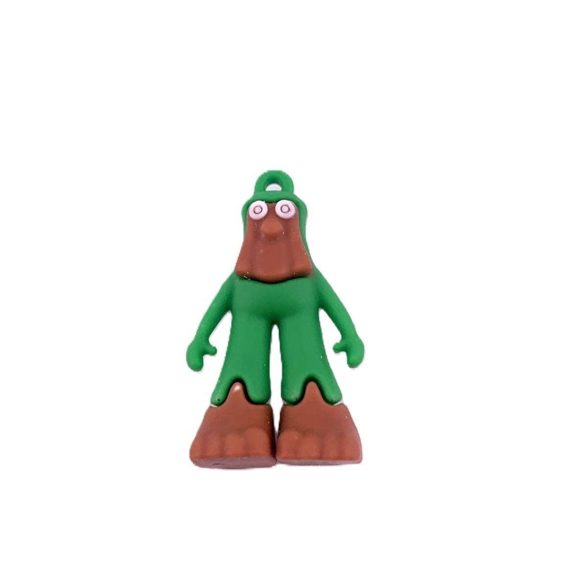 Breloc de Chei cu Figurina Brainrot Brr Brr Patapim, Jucarie Senzoriala pentru Abilitati Motorii, Silicon, 4 cm, Verde/Maro