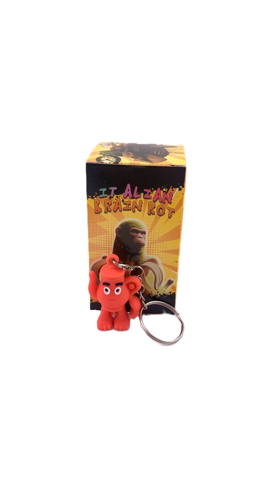 Breloc de Chei, Figurina Brainrot Ceainic Sahur pentru Rucsac, Silicon Flexibil, 4 cm, Rosu