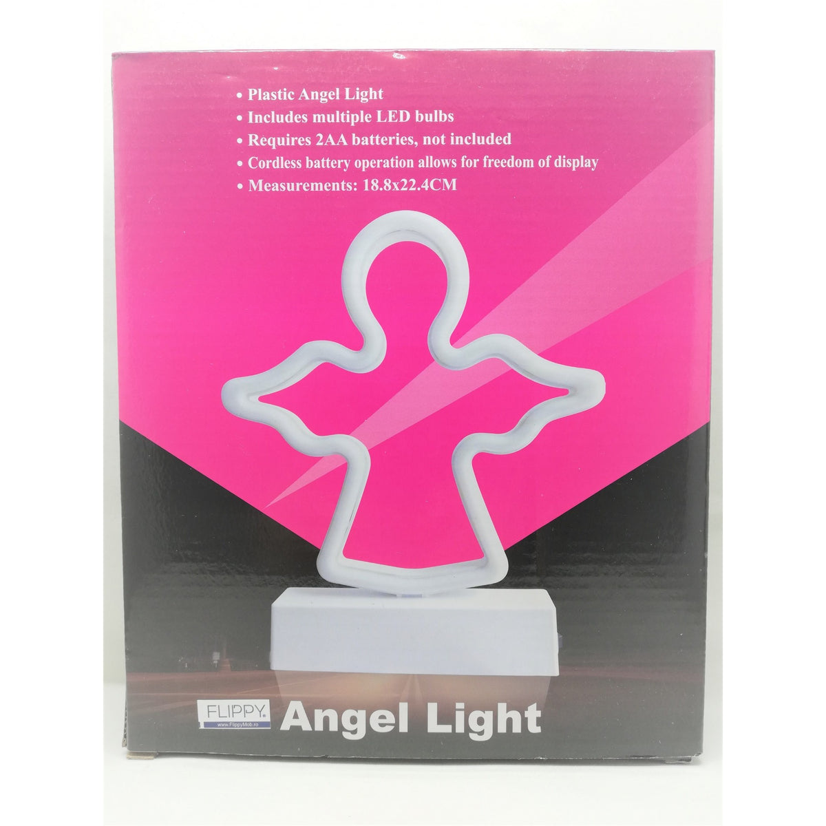 Decoratiune Luminoasa Ingeras de Craciun, Lumina Alb Rece, Alimentare cu Baterii, Material Plastic, 25 cm