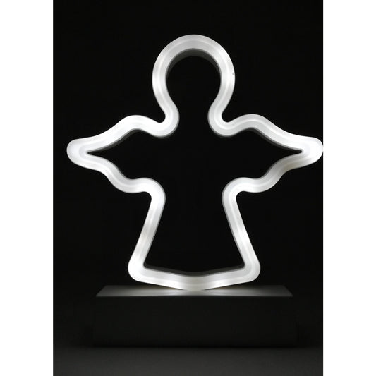 Decoratiune Luminoasa Ingeras de Craciun, Lumina Alb Rece, Alimentare cu Baterii, Material Plastic, 25 cm