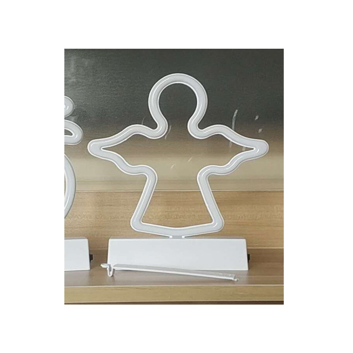 Decoratiune Luminoasa Ingeras de Craciun, Lumina Alb Rece, Alimentare cu Baterii, Material Plastic, 25 cm