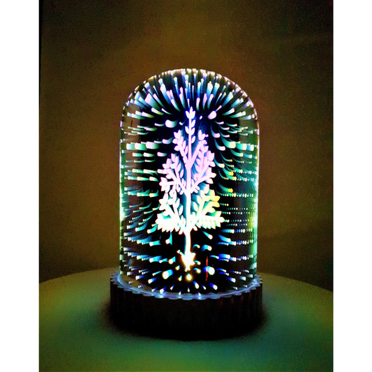 Decoratiune Luminoasa Cylindrical Mirror Light, Glob Tip Oglinda cu Mesaje de Craciun, Alimentare USB sau Baterii, Plastic, 15 cm, Multicolor