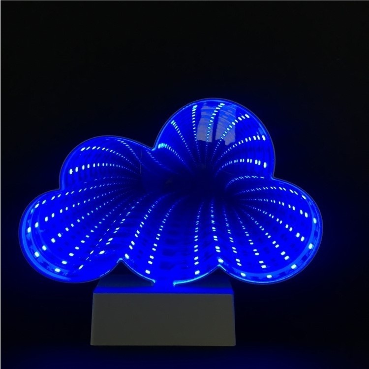 Decoratiune Luminoasa Neon Model Norisor, Alimentare USB sau 3 Baterii AA, Material Plastic, 20 cm, Alb Rece