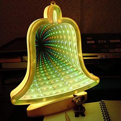 Decorațiune Luminoasă Tip Neon, Model Clopoțel de Crăciun, Alimentare Duală USB sau Baterii, Plastic, 20 cm, Alb