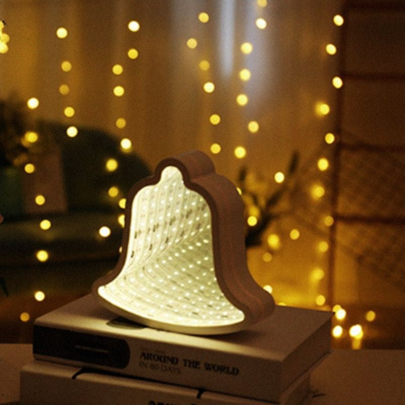 Decorațiune Luminoasă Tip Neon, Model Clopoțel de Crăciun, Alimentare Duală USB sau Baterii, Plastic, 20 cm, Alb