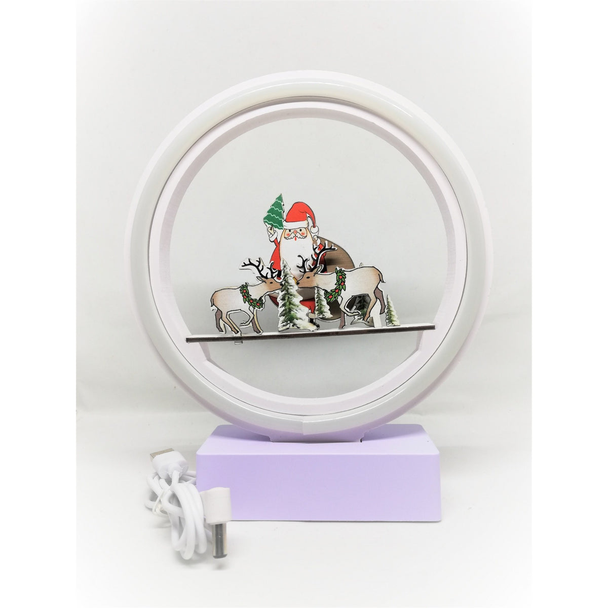 Decoratiune Luminoasa Neon Craciun, Mesaje Festive, Alimentare USB si Baterii, Alb Rece, 20 cm