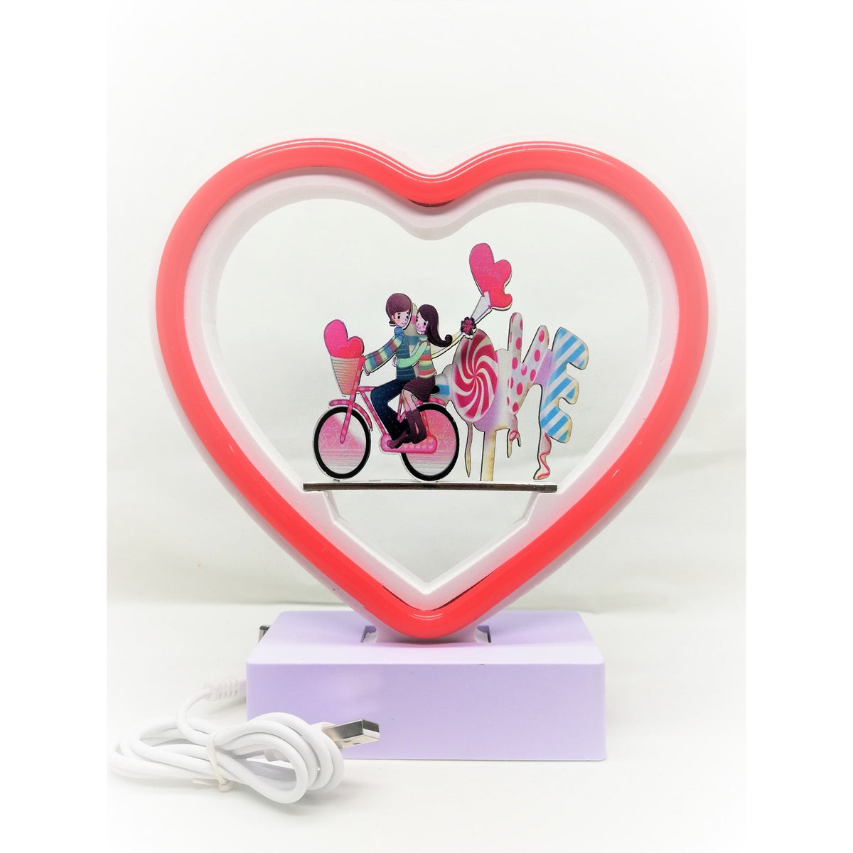Decoratiune Luminoasa Neon Love, Lampa LED Decorativa cu Baterii si Alimentare Retea, Plastic, 20 cm, Rosu