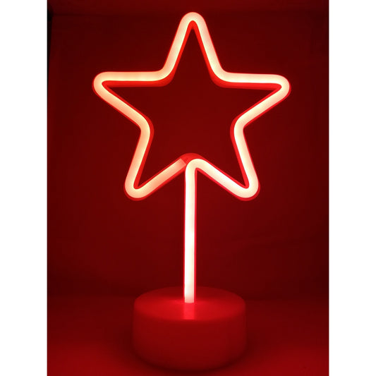 Decoratiune Luminoasa de Craciun, Model Stea cu LED, Alimentare pe Baterii, Rosu