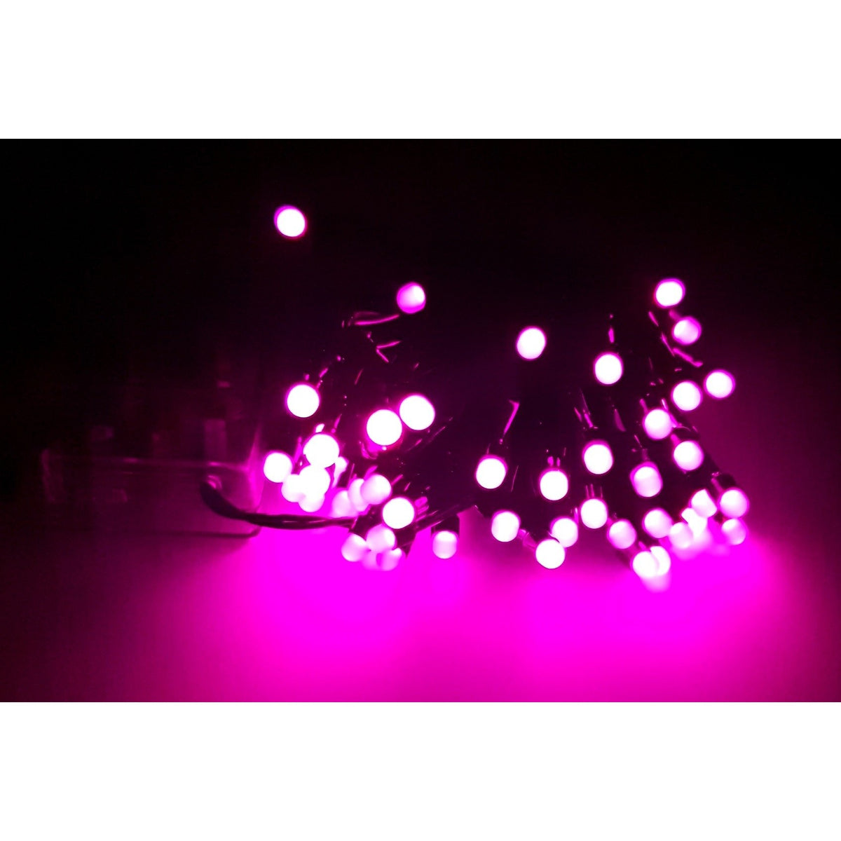 Instalatie de Craciun Tip Sir, Ghirlanda Luminoasa cu Baterii, Interior si Exterior, 50 LED-uri, 4.5 m, Roz