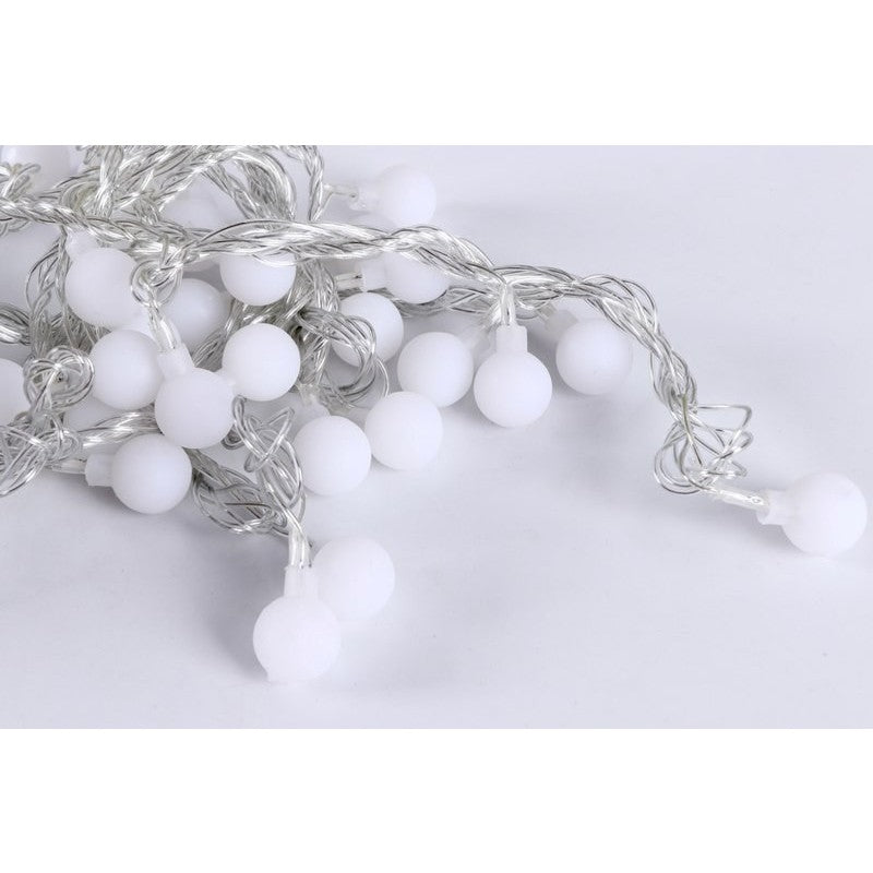 Instalatie de Craciun Tip Franjuri, Alimentare cu Baterii, 60 LED-uri, Interior si Exterior, 2.5 m Lungime, 60 cm Inaltime, Lumina Alb Cald