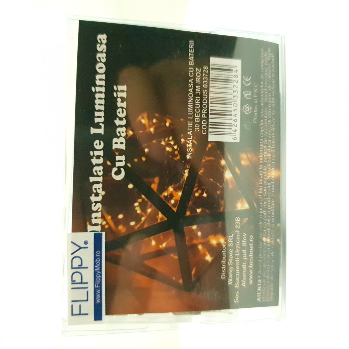 Instalatie de Craciun Tip Sir cu Baterii, 30 LED-uri, Interior, Fir Cupru Flexibil, 3 m, Roz