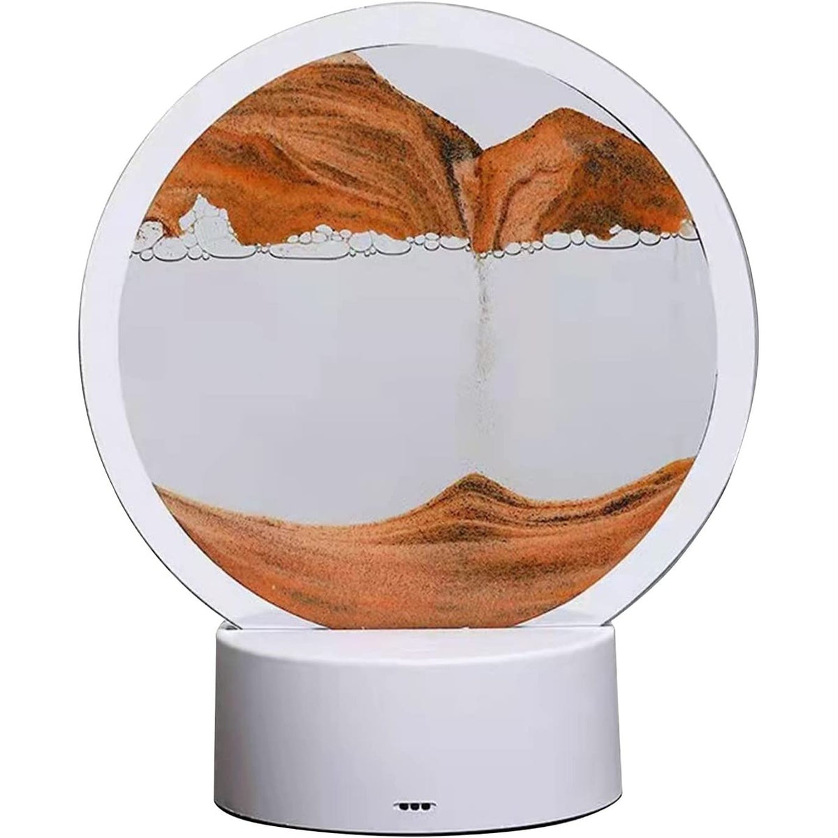 Lampa Decorativa Tip Clepsidra Cu Nisipuri Miscatoare, Imagine 3D Dinamica Si Efect Antistres, Alimentare USB Sau Baterii, Sticla Si Acril, 16 x 18.5 cm, Galben