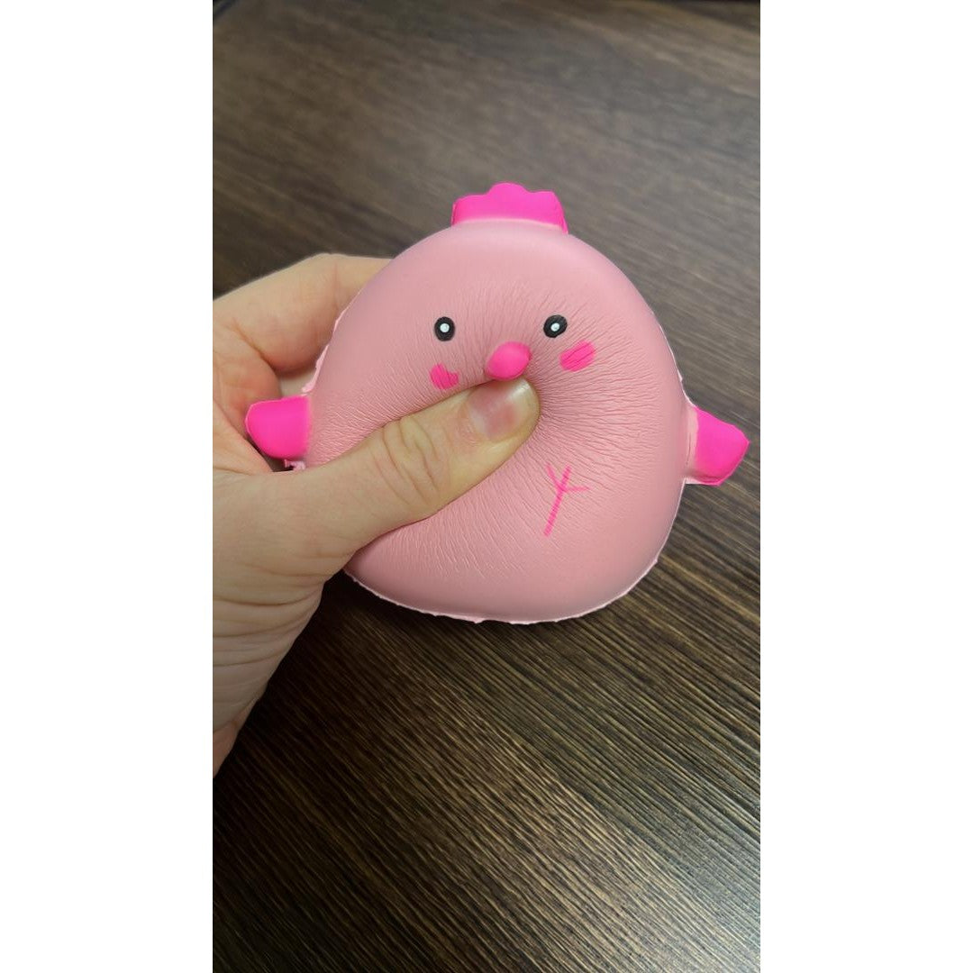 Jucarie Squishy Anti-Stres, Model Gainusa cu Crestere Lenta, Spuma PU Parfumata, Roz