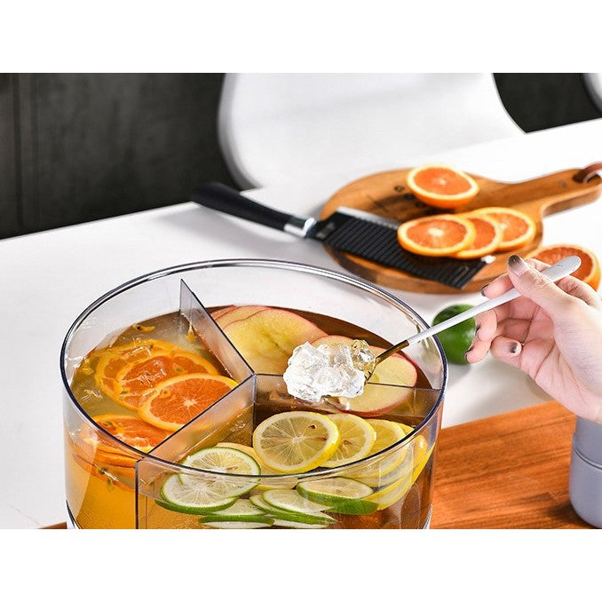 Dozator Apa si Bauturi cu 3 Compartimente Rotative, Robinet Individual, Plastic Alimentar, Capacitate 6 Litri, Verde