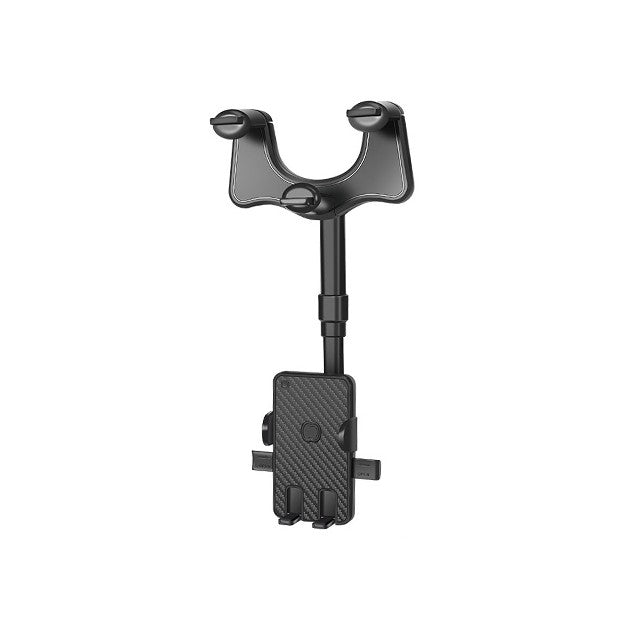 Suport Auto Pentru Oglinda Retrovizoare, Rotativ 360 Grade, Brat Telescopic si Retractabil, Multifunctional, ABS cu Finisaj Carbon, Negru