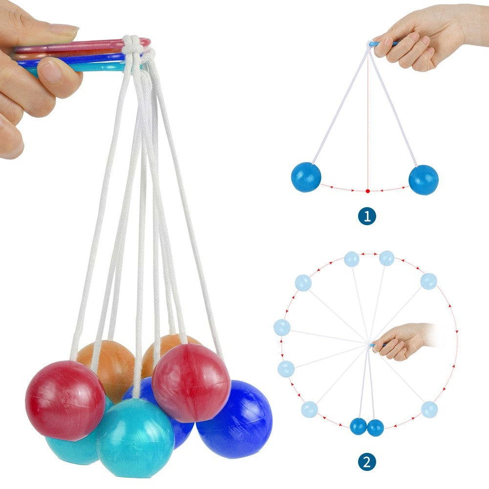 Jucarie Interactiva Clackers Ball, Antistres Pentru Dezvoltare Motorie, Plastic Rezistent, Visiniu, 40 mm