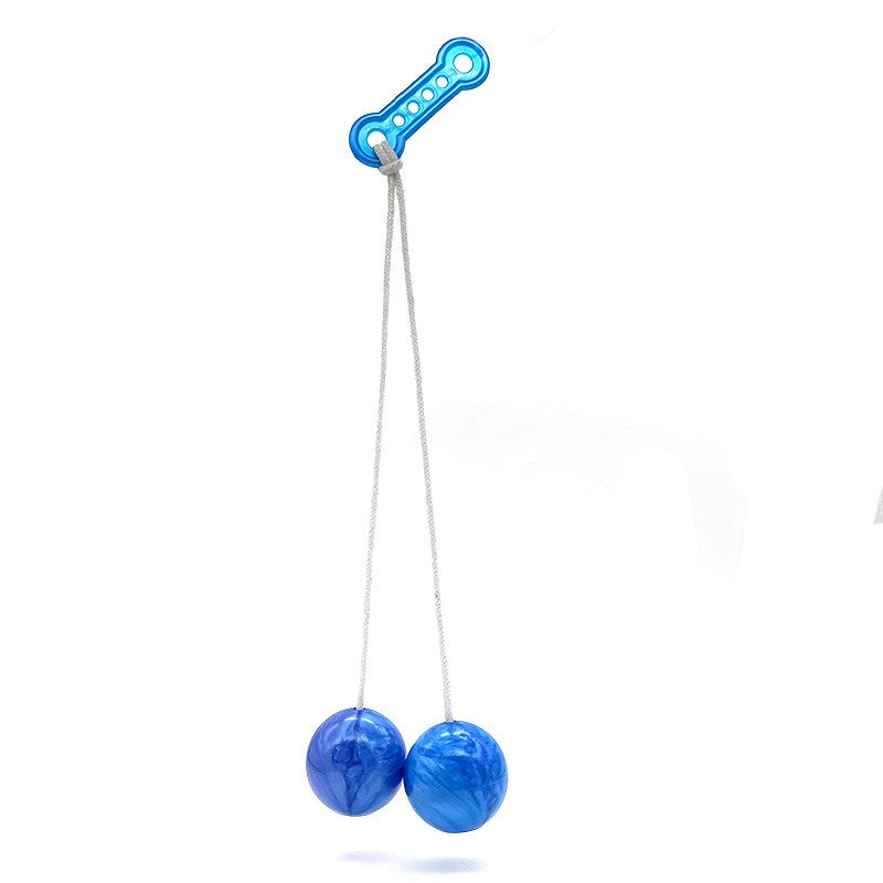 Jucarie Interactiva Clackers Ball, Antistres Pentru Dezvoltare Motorie, Plastic Rezistent, Albastru, 40 mm