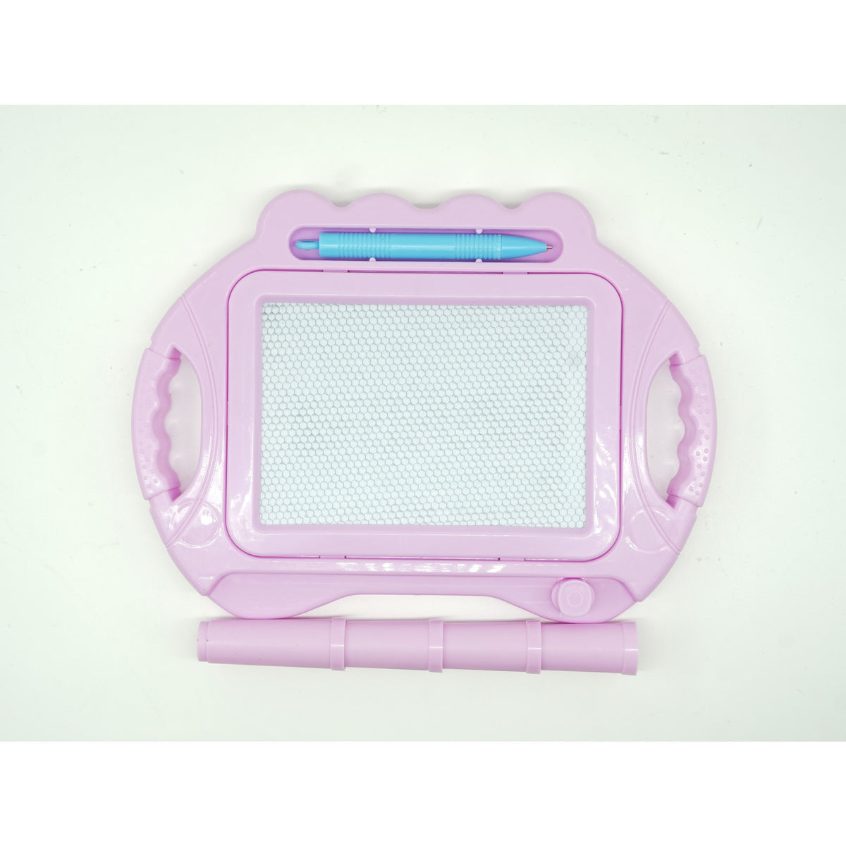 Tabla Magnetica Pentru Desen Si Scris, Ecran Sterge-Tot Cu Glisor, Include Pix Si Picioare Suport, Design Dreptunghiular, Plastic Rezistent, 23x17 cm, Roz Pal