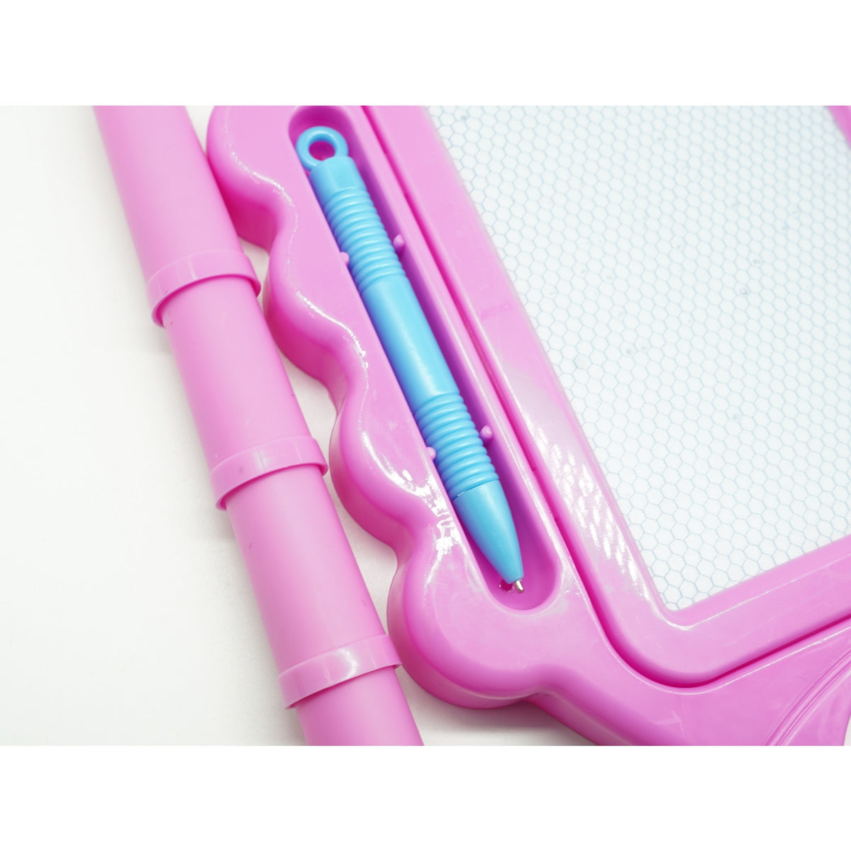 Tabla Magnetica pentru Desen si Scris, Functie Masuta cu 4 Picioare Detasabile, Ecran Stergere Rapida, Include Pix cu Snur, Plastic, 29x22.5 cm, Roz