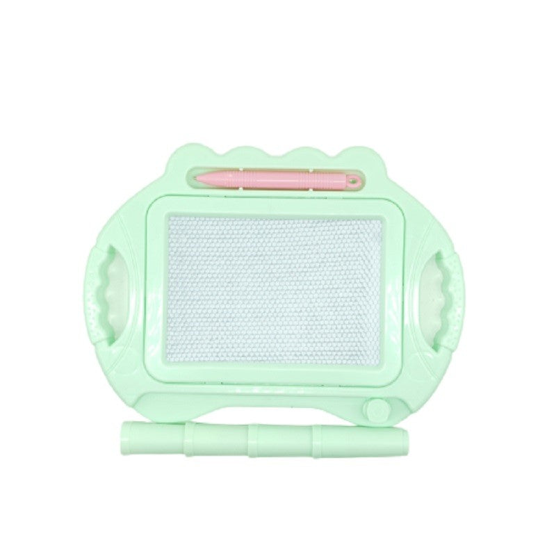 Tabla Magnetica de Scris si Desenat pentru Copii, Suprafata Reutilizabila cu Glisor pentru Stergere, Include Pix Magnetic si Picioare Suport, 23x17 cm, Verde