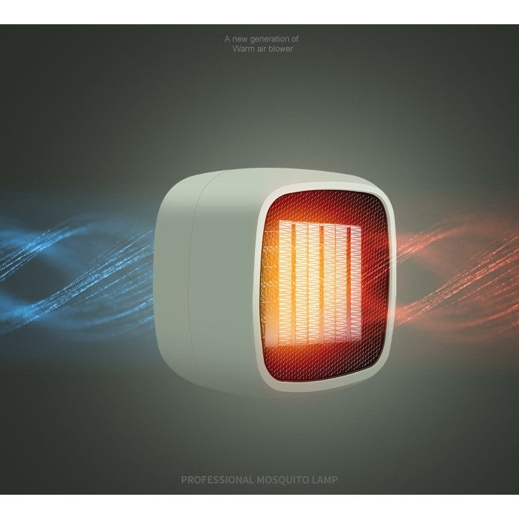 Mini Radiator Electric Portabil, Aeroterma Compacta 800 W, 2 Trepte de Incalzire, Protectie la Rasturnare, Suprafata 10 mp, 150x120x175 mm, Verde