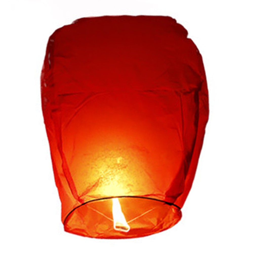 Lampion Zburator Biodegradabil, Hartie Ignifuga Fara Sarma, Forma Clasica, Ideal Nunti si Evenimente, Rosu
