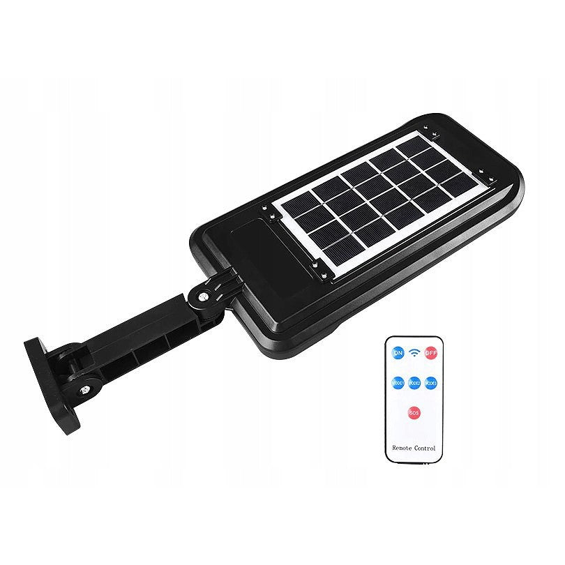 Lampă Stradală Solară cu Senzor de Mișcare și Telecomandă, 108 LED COB, 2592 Lumeni, 21.6 W, Protecție IP65, 3 Moduri Iluminare, Plastic ABS, 36 cm x 11.5 cm, Alb Rece