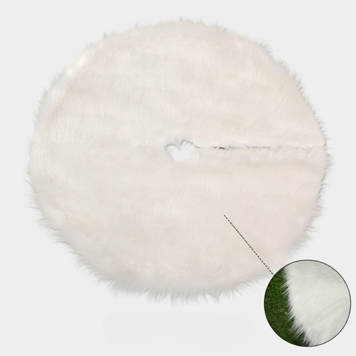 Covor pentru Brad de Craciun White Haipai, Protectie Podea, Blanita Artificiala, Diametru 90 cm, Grosime 4 cm, Alb