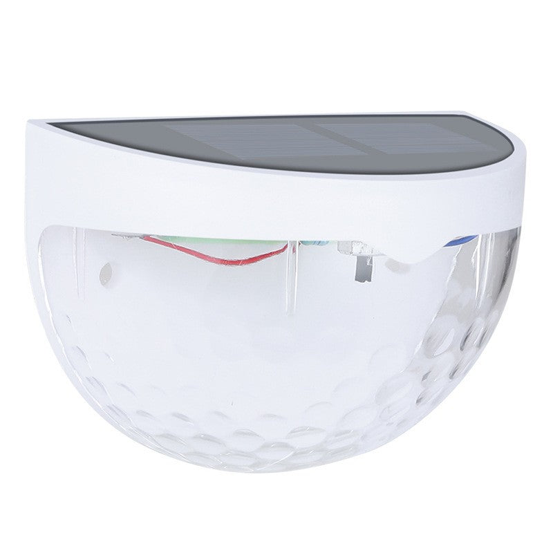 Set 2 Lămpi Solare de Perete, 6 LED-uri, Senzor de Lumină, Protecție IP65, Plastic ABS, Alb, Lumină Alb Cald 3500K