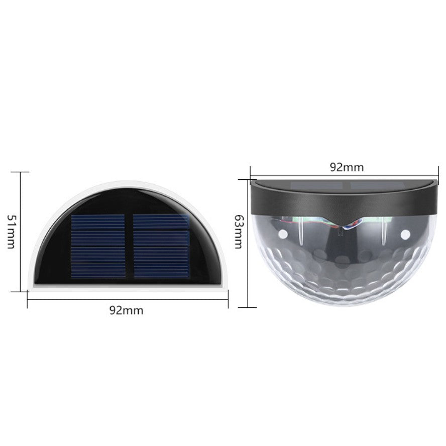 Set 2 Lampi Solare de Perete, 6 LED-uri SMD, Senzor de Lumina, Protectie IP65, Plastic ABS, Lumina Alba Calda, Negru