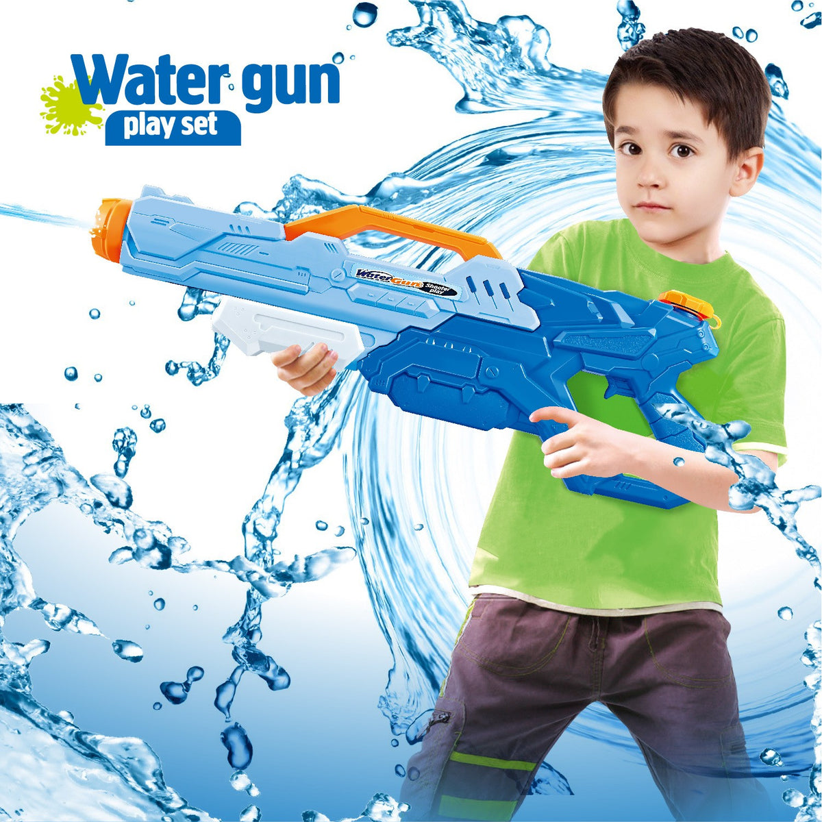 Pistol Cu Apa Pentru Copii Si Adulti, Pompa Cu Inalta Presiune, Jucarie Pentru Piscina Si Plaja, Rezervor Mare 1500 ml, Albastru, Varsta 6 Ani+