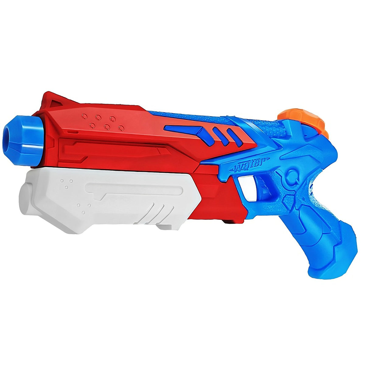 Pistol cu Apa pentru Copii si Adulti, Mecanism cu Pompa si Rezervor, Jucarie de Vara pentru Piscina si Plaja, Plastic, 300 ml, Albastru/Rosu