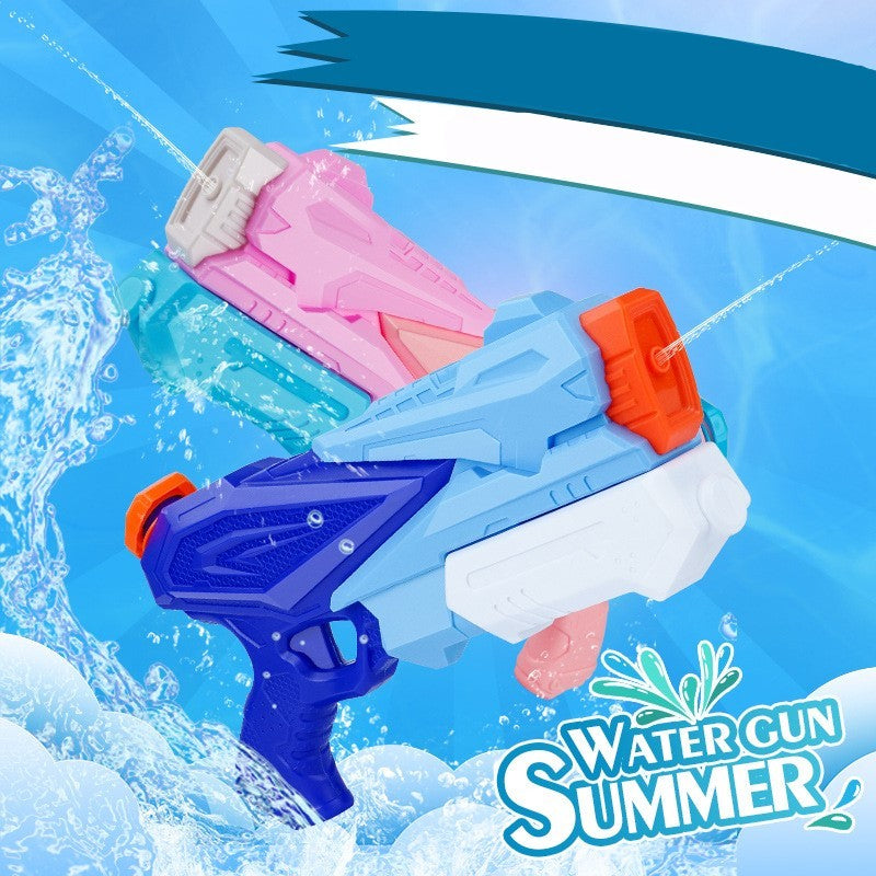 Pistol cu Apa pentru Copii, Mecanism cu Pompa si 3 Duze, Jucarie de Vara pentru Piscina si Plaja, Capacitate 500 ml, Albastru, Varsta 6 ani+